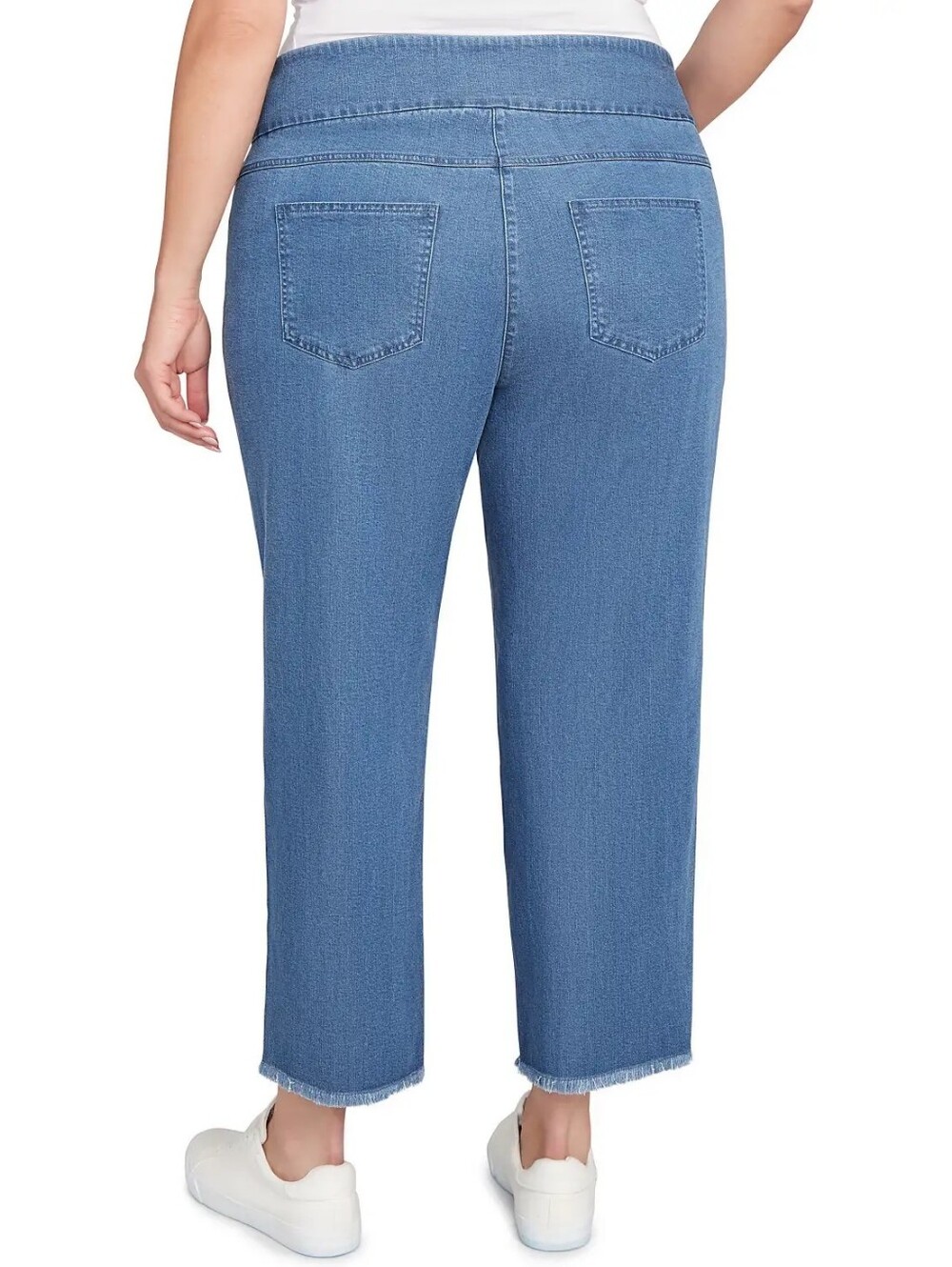 Ruby Rd. Light Blue Cropped Jeans - Frayed Hem - Picture 3 of 5